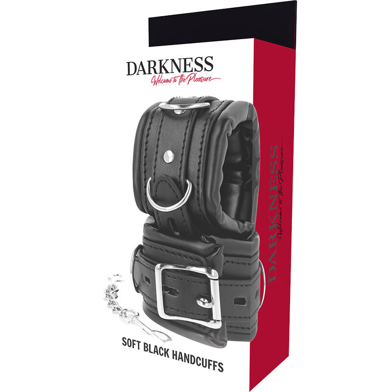 Menottes BDSM Rembourrées Confortables Boucle de Verrouillage - Darkness