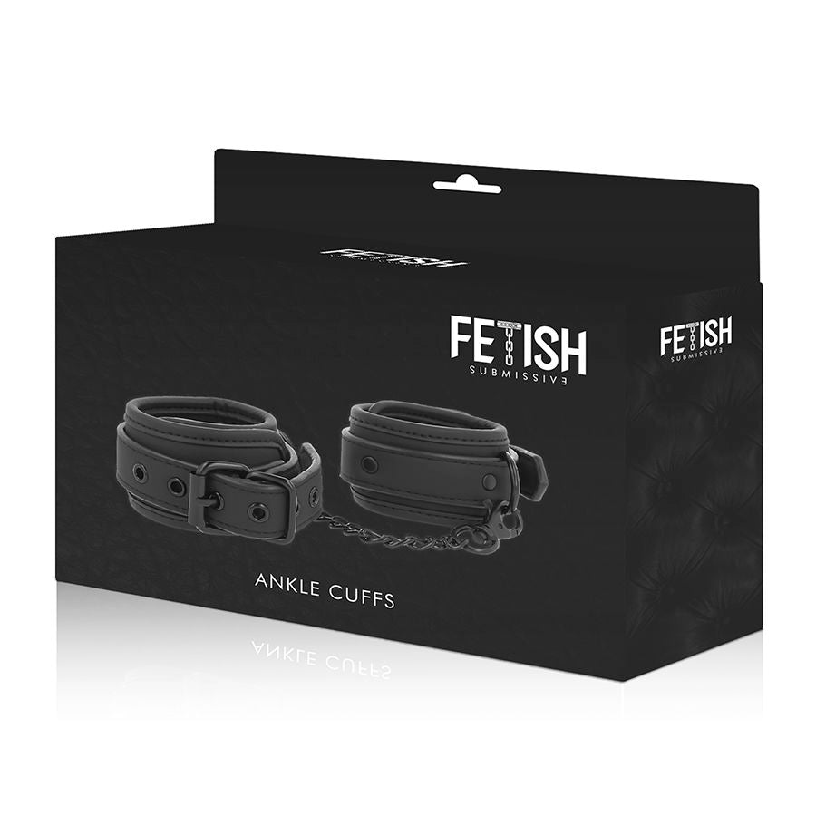 Menottes Chevilles BDSM Cuir Végan Doublure Néoprène Réglables - Fetish Submissive