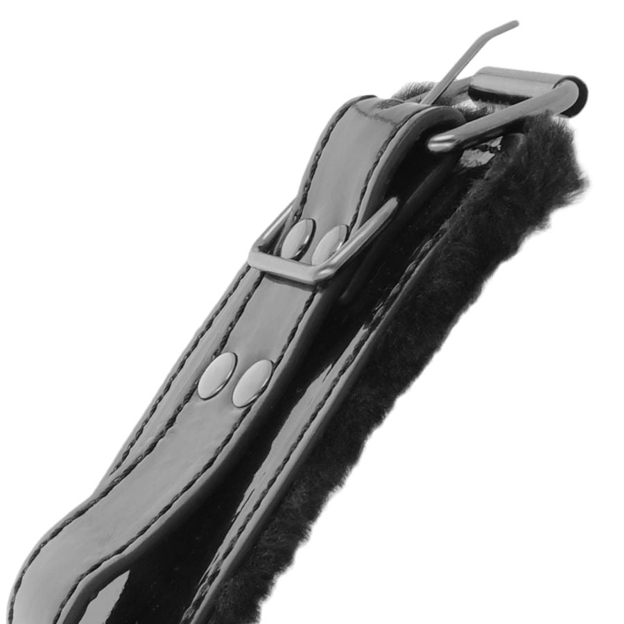 Menottes de Cheville BDSM Réglables Cuir avec Cadenas - Darkness