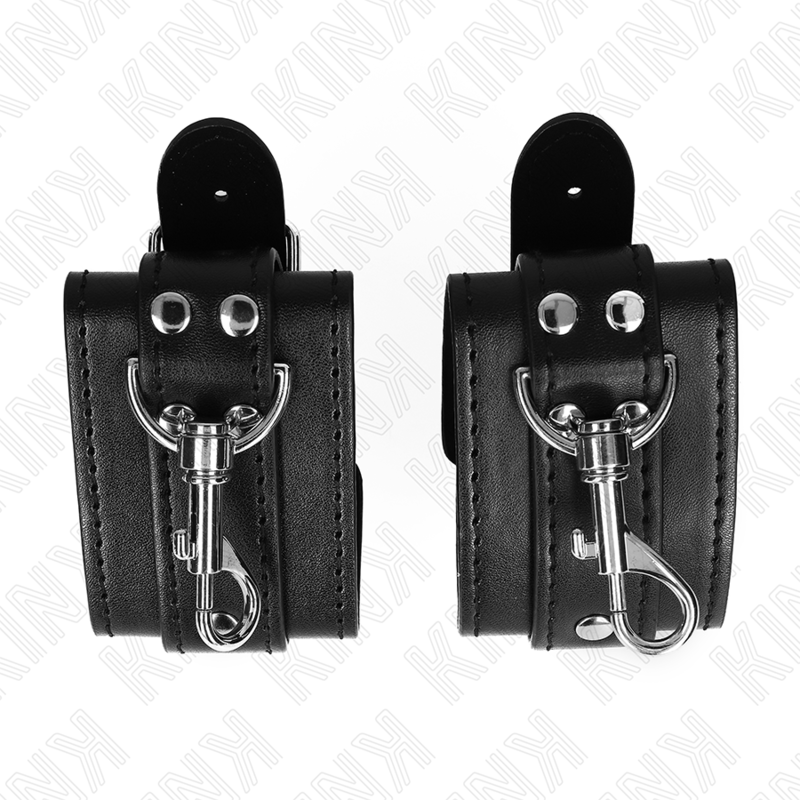 Menottes Poignets Verrouillables Dungeon Cuir Ajustables 21-28 cm - Kink