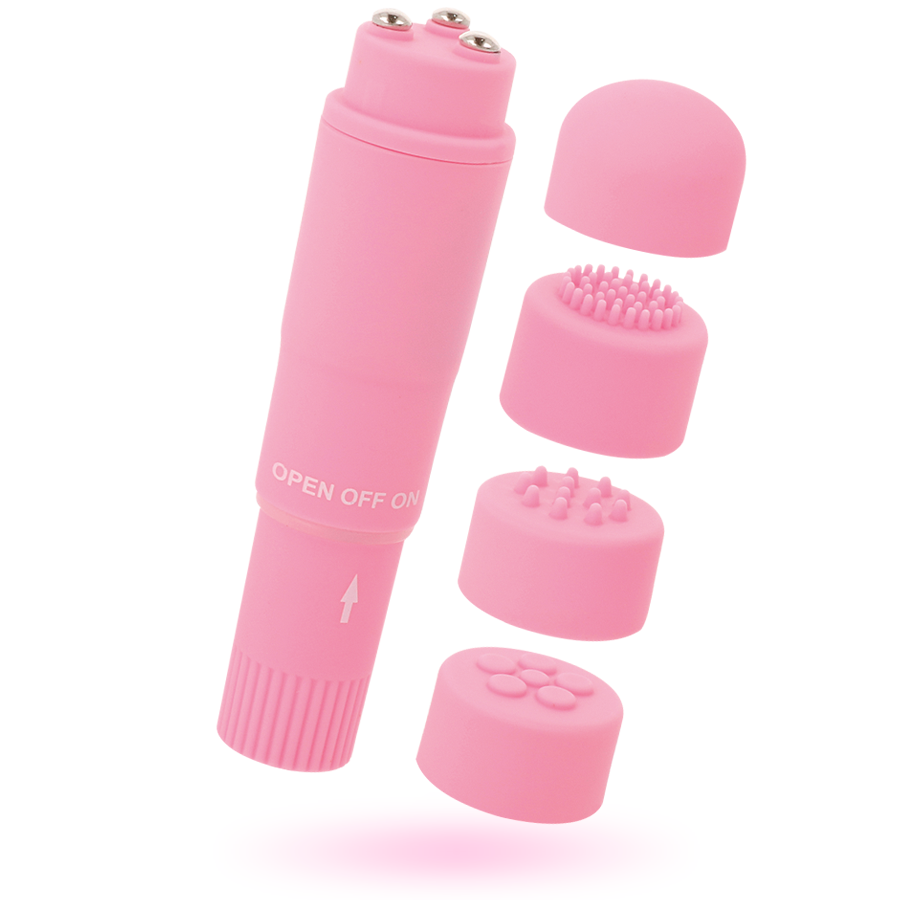 Mini Vibromasseur de Poche Kurt - 4 Têtes Interchangeables - Glossy