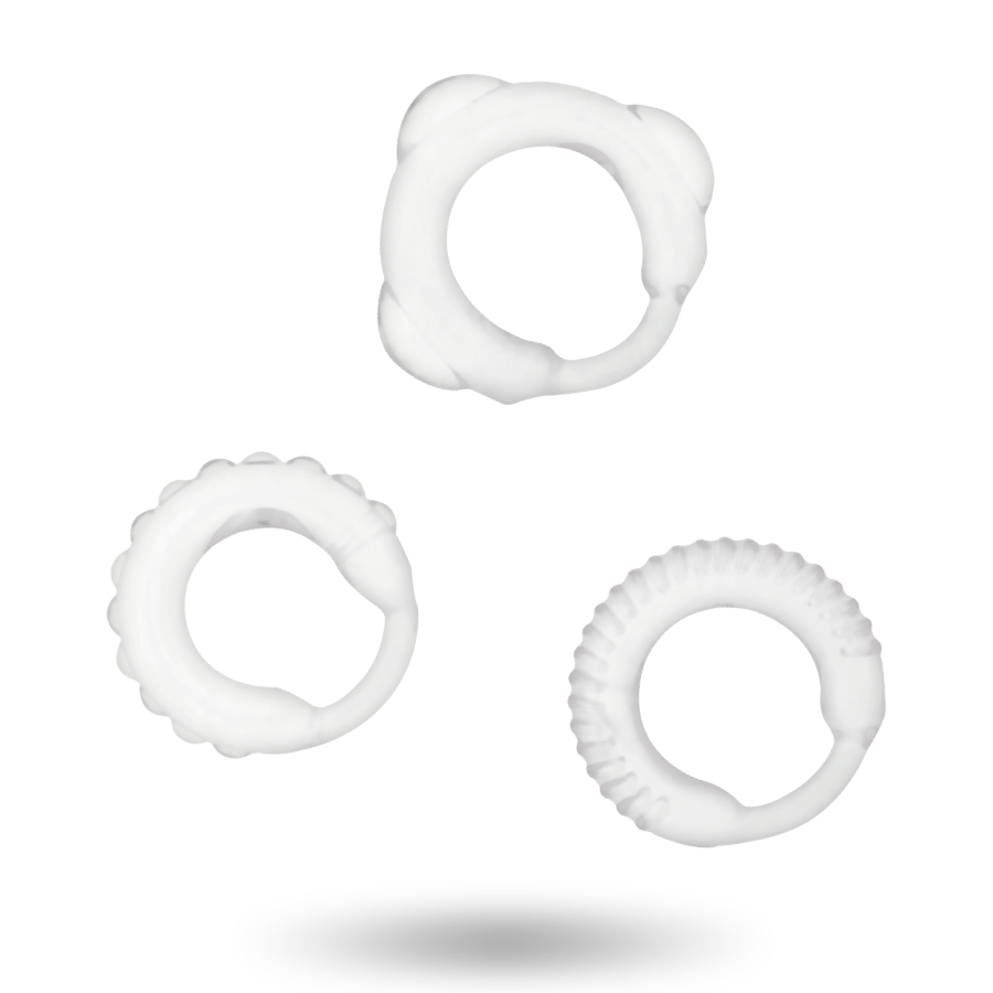 Pack Cockrings Silicone 3 Anneaux Extensibles - Addicted Toys