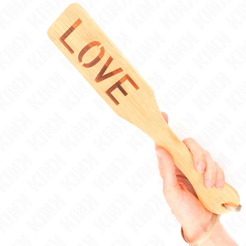 Palette BDSM Bambou Mot Amour Gravé 32 x 5,5 cm - Kink