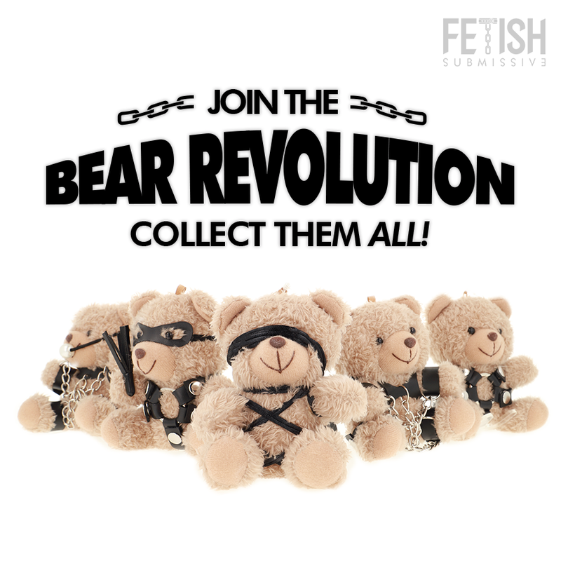 Peluche BDSM Winnie Teddy Bear Harnais Cuir et Dentelle - Fetish Submissive