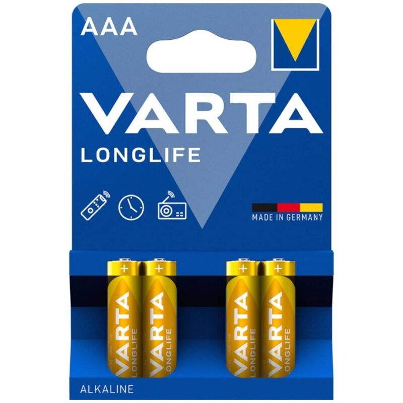 Piles Alcalines AAA LR03 Longue Durée Lot de 4 - Varta
