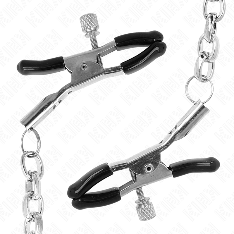 Pinces à Tétons BDSM Chaîne Épaisse 30 cm Réglables - Kink