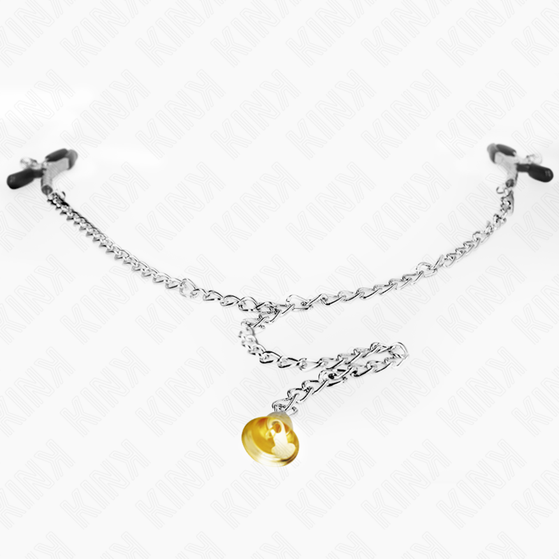 Pinces à Tétons Chaîne Pendentif Corne Métal 30 cm - Kink