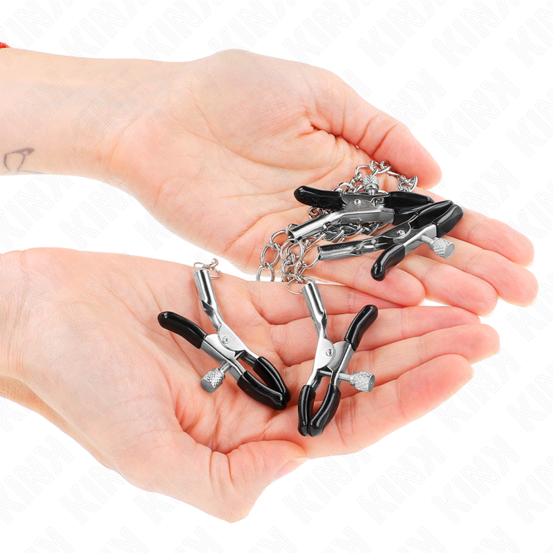 Pinces à Tétons et Clitoris Réglables Lot de 4 Argent - Kink
