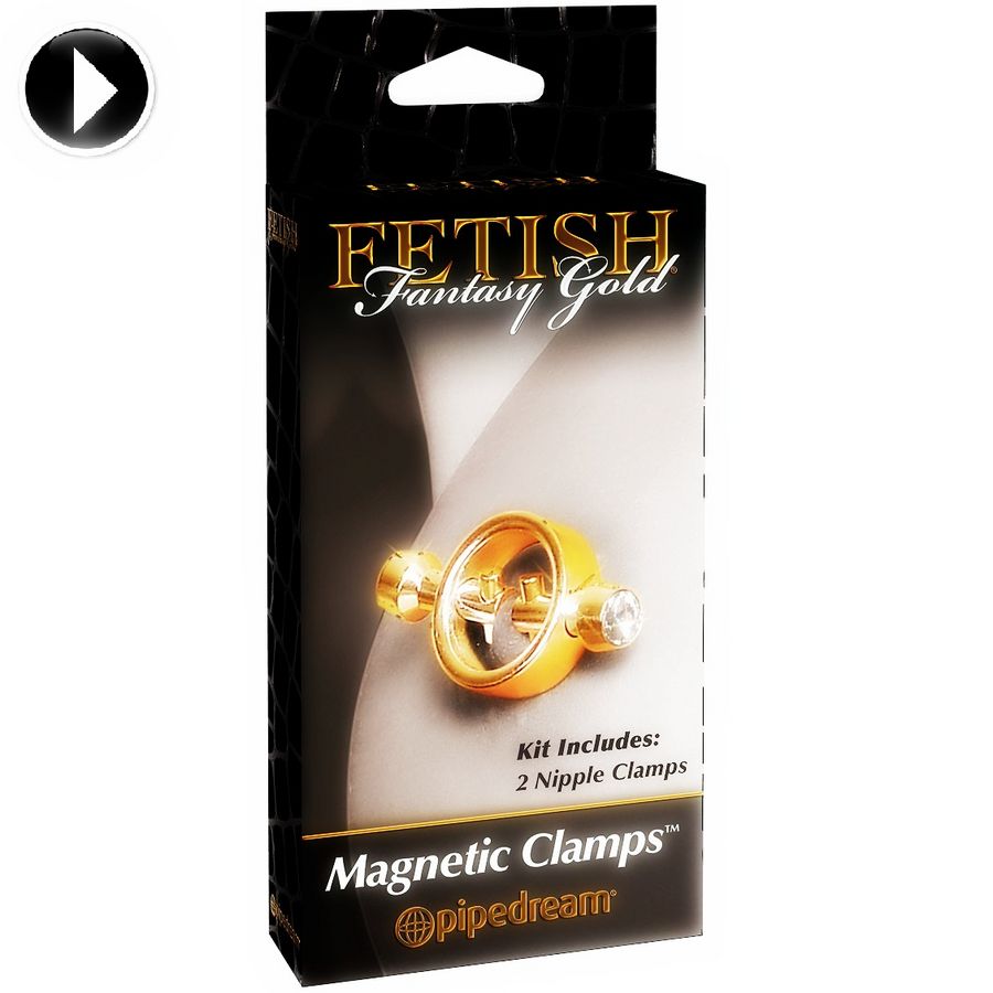 Pinces à Tétons Magnétiques Bijou Métal Poli Main - Fetish Fantasy Gold