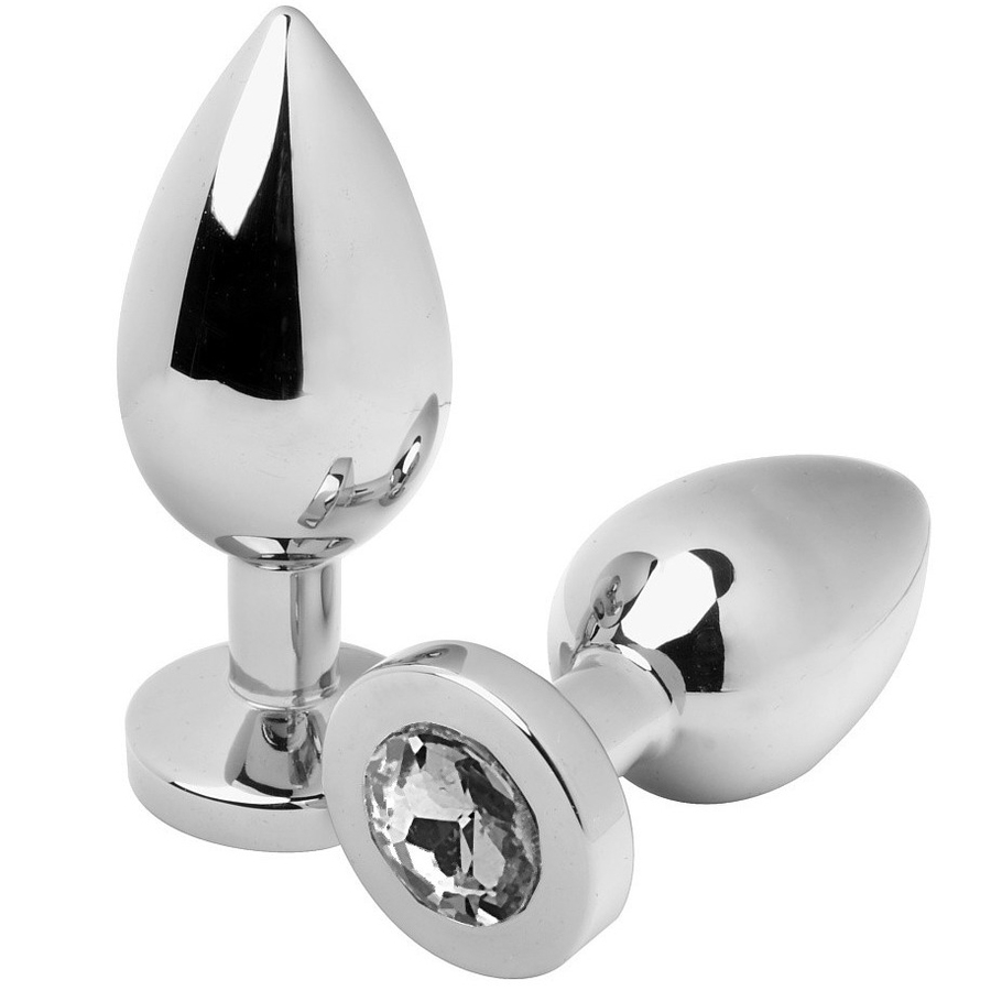 Plug Anal Acier Poli Cristal Décoratif - 2 Tailles - Metal Hard