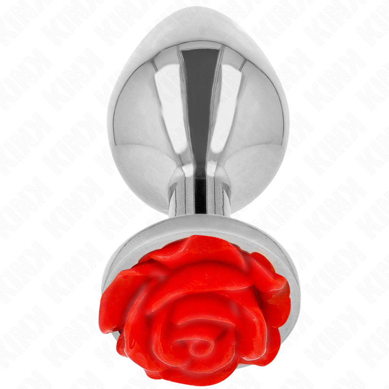 Plug Anal Bijou Rose Rouge Acier Inoxydable - Kink
