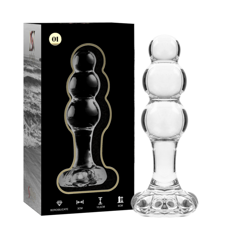 Plug Anal Verre Borosilicate Nebula Modèle 1 Transparent 10,5 cm - Nebula Series By Ibiza