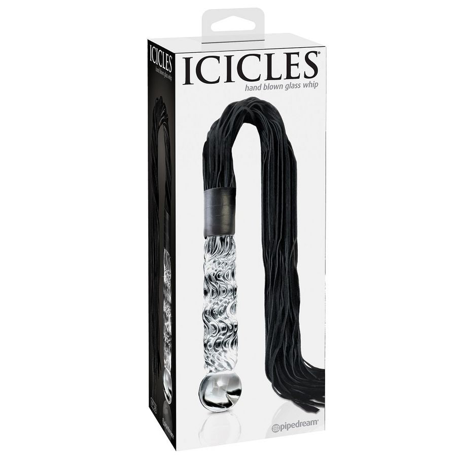 Plug Anal Verre Soufflé N.38 avec Queue Thermique 17 cm - Icicles