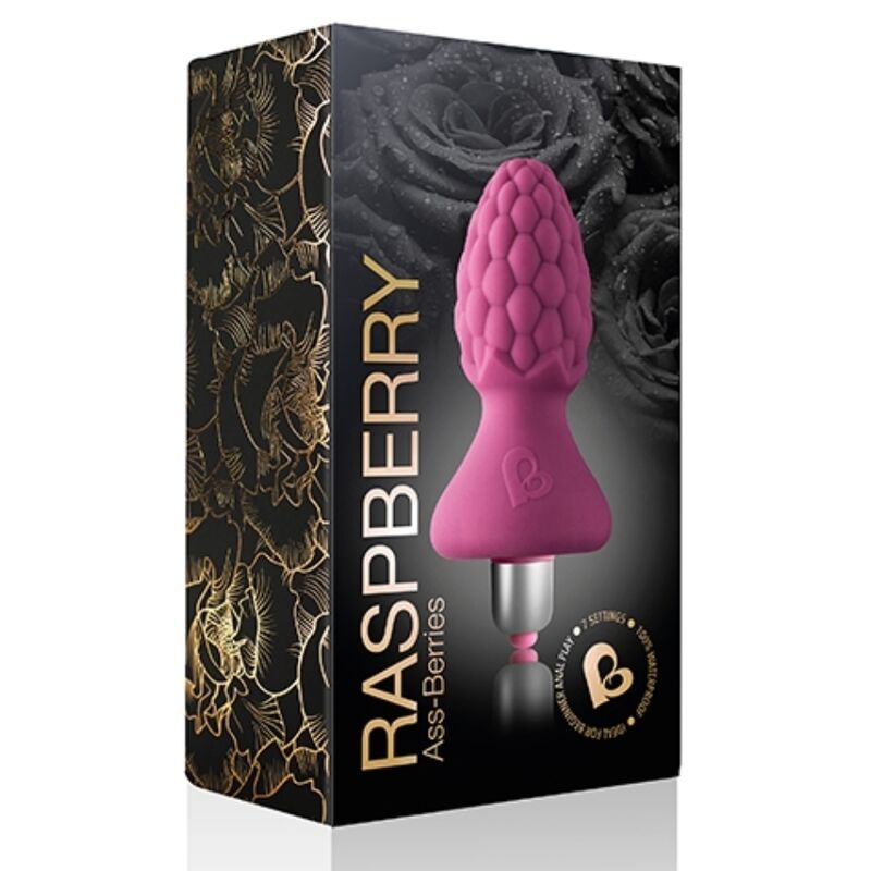 Plug Anal Vibrant Ass-Berries Framboise Silicone 7 Modes - Rocks-Off