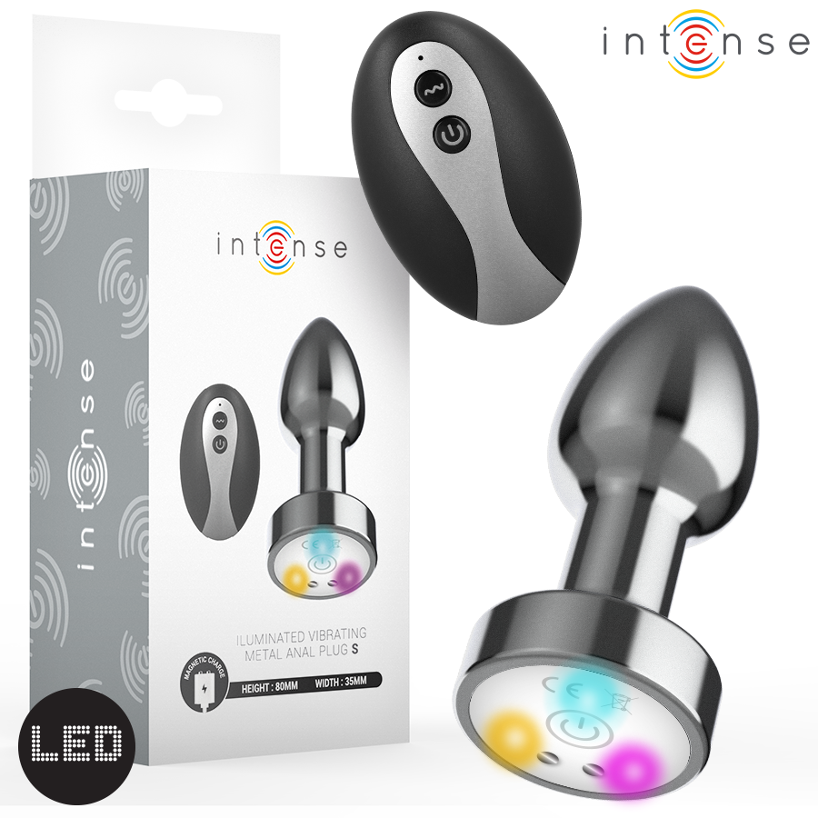 Plug Anal Vibrant Métal LED Télécommande - Chauffant - Intense