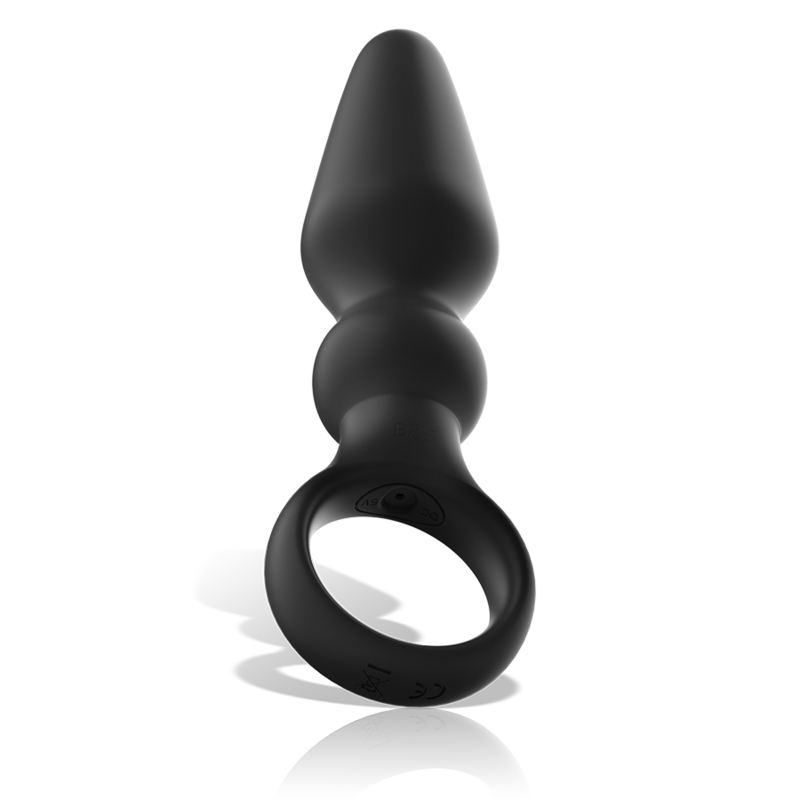 Plug Anal Vibrant Ozzy Silicone Double Couche 10 Modes - Black&Silver