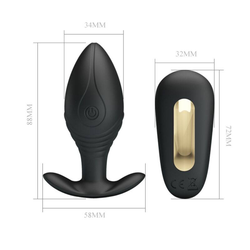 Plug Anal Vibrant Regina 12 Modes Rechargeable Télécommande - Pretty Love