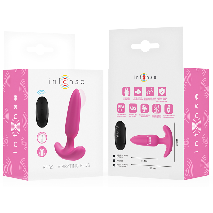 Plug Anal Vibrant Ross Télécommande 10 Modes Rechargeable - Intense