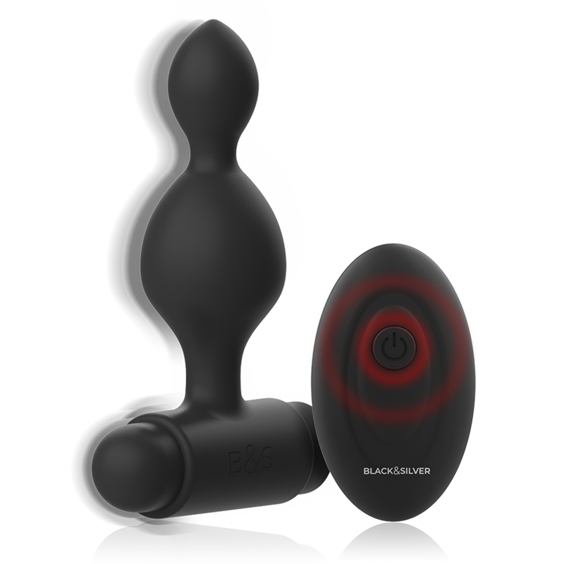 Plug Anal Vibrant Tucker Télécommandé 10 Modes Silicone - Black&Silver