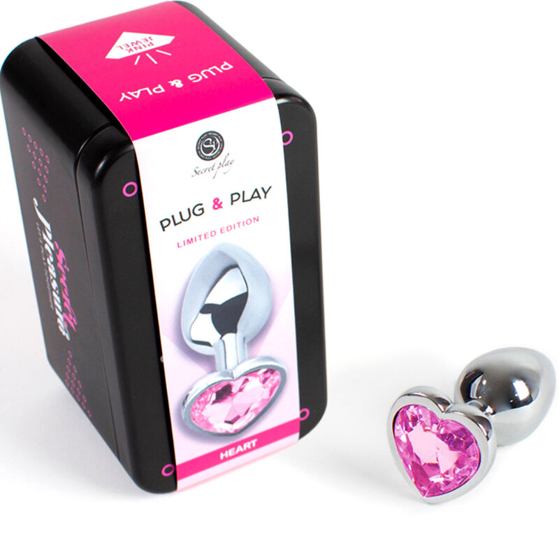 Plug Bijou Anal Coeur Métal Poli Conique 7 cm - Secretplay