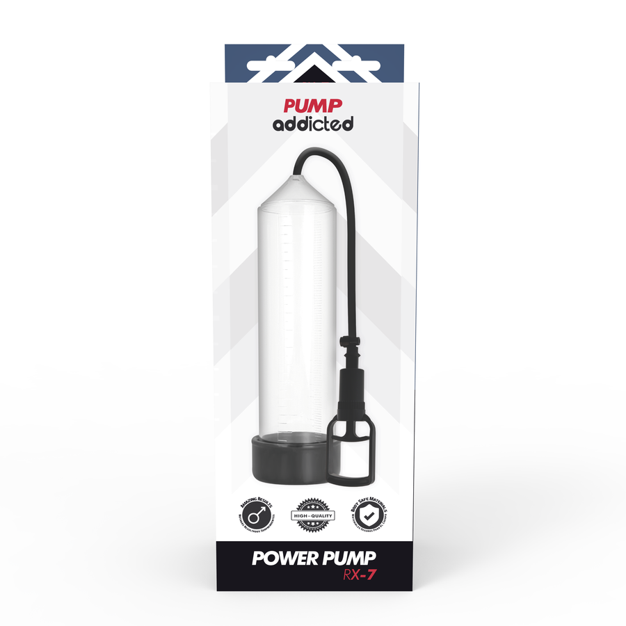 Pompe à Pénis Manuelle RX7 Cylindre Gradué Poignée Ergonomique - Pump Addicted