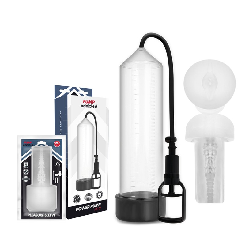 Pompe à Pénis Transparente RX7 avec Masturbateur Intégré - Pump Worx