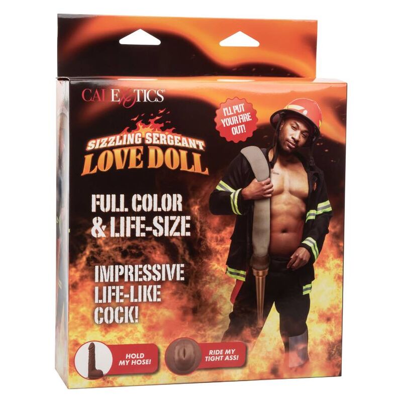 Poupée Gonflable Masculine Sizzling Sergeant Gode Texturé 2 Orifices - CalExotics