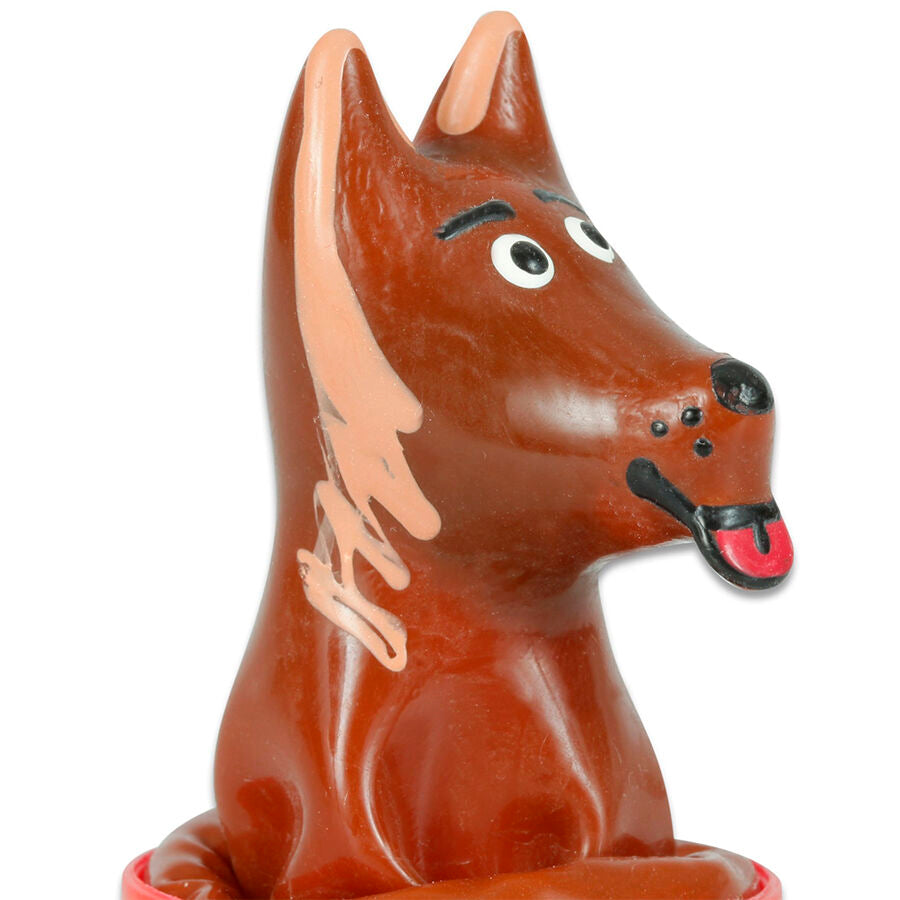 Préservatif Fantaisie Peint à la Main Forme Chien Latex Naturel - Condomerie
