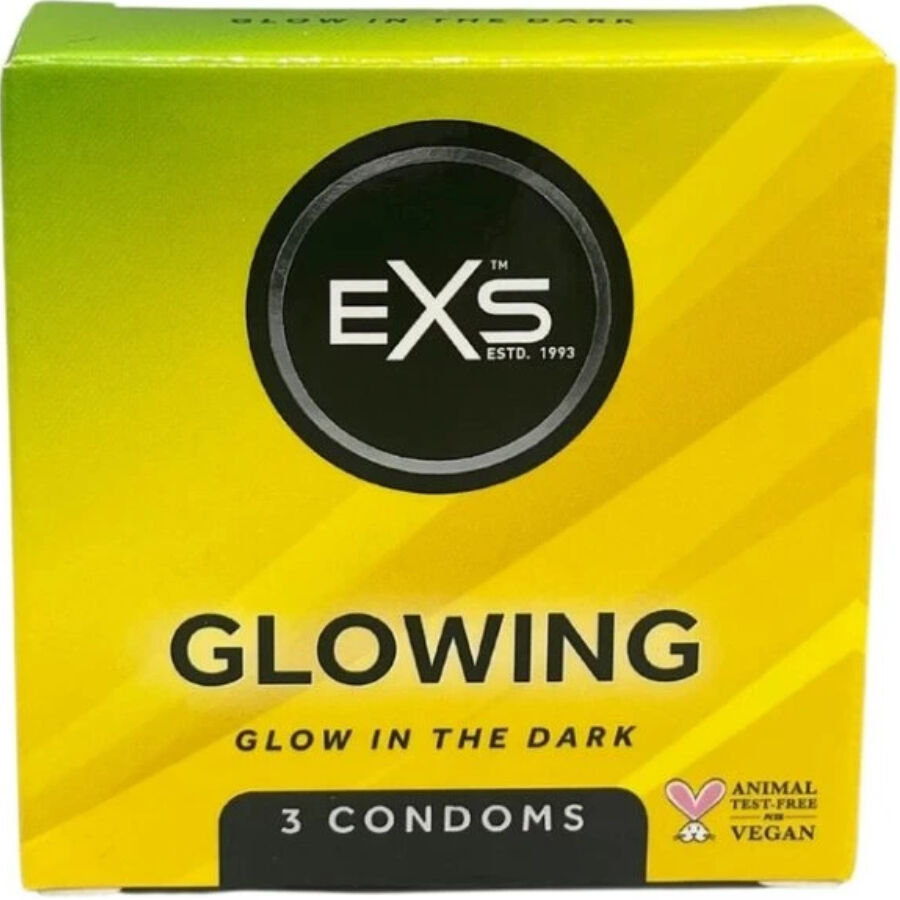 Préservatifs Fluorescents Glow in the Dark Latex Naturel Boîte de 3 - Exs Condoms