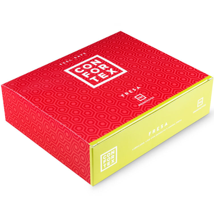 Préservatifs Parfum Fraise Confortex Boîte 144 Unités Latex Naturel