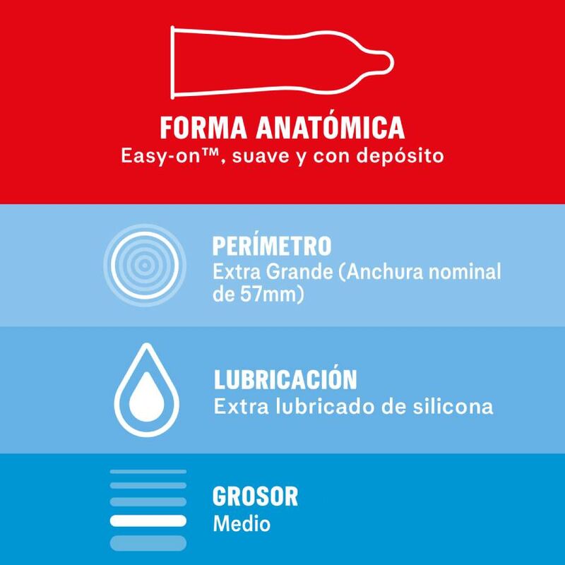 Préservatifs Sensitivo XL Fins Forme Anatomique 10 Unités - Durex