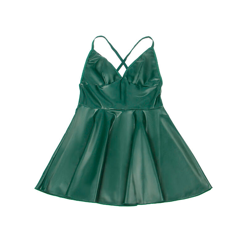 Robe Lingerie Bretelles Fines Finitions Cuir PU 4 Coloris - Subblime