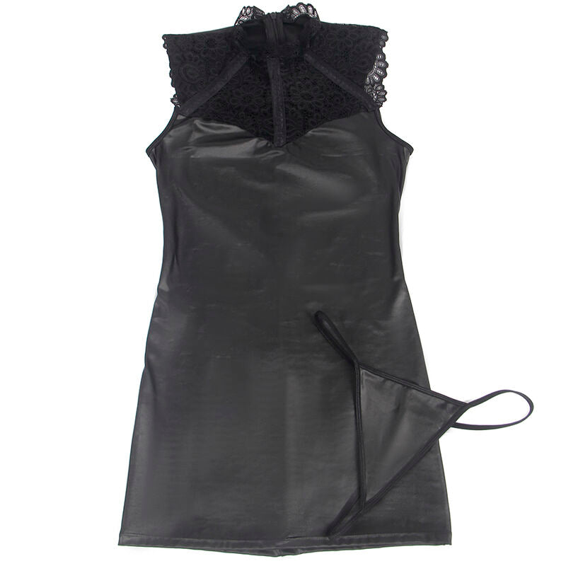 Robe Lingerie Sexy Dentelle et Cuir Taille S/M - Subblime