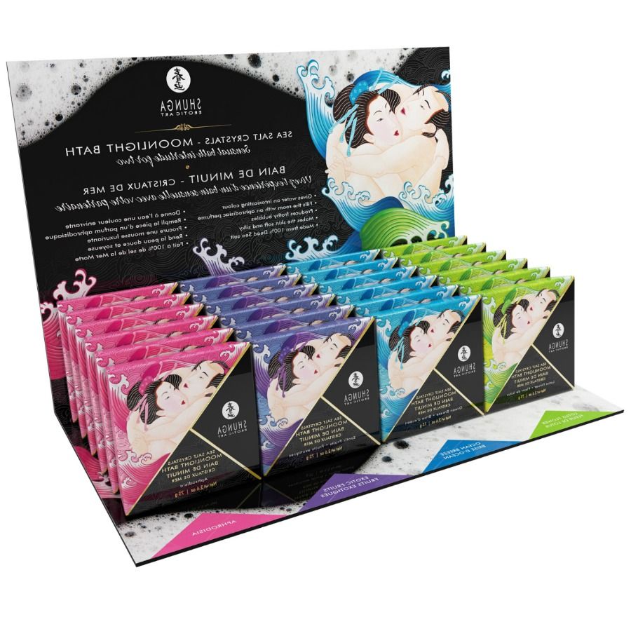 Sels de Bain Aphrodisiaques Bain d'Amour Présentoir 24 Unités - Shunga