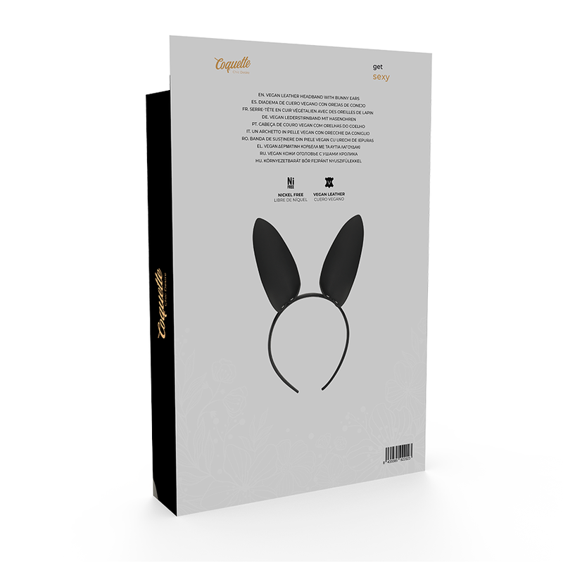 Serre-Tête Oreilles de Lapin Cuir Vegan Accessoire Lingerie - Coquette