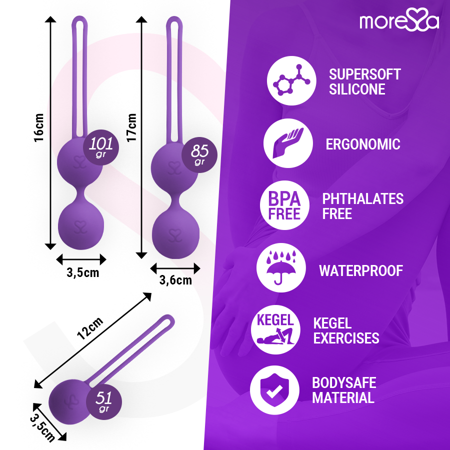 Set de boules de Geisha Osian 3 Tailles Silicone Premium - Moressa