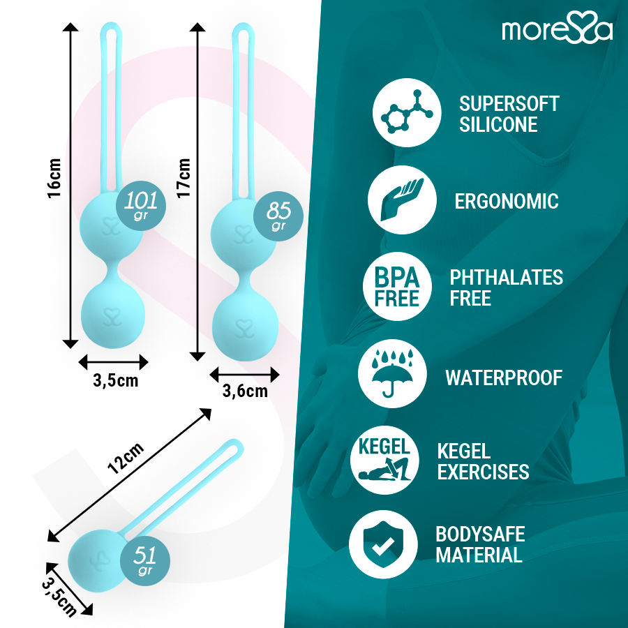 Set de boules de Geisha Osian 3 Tailles Silicone Premium - Moressa