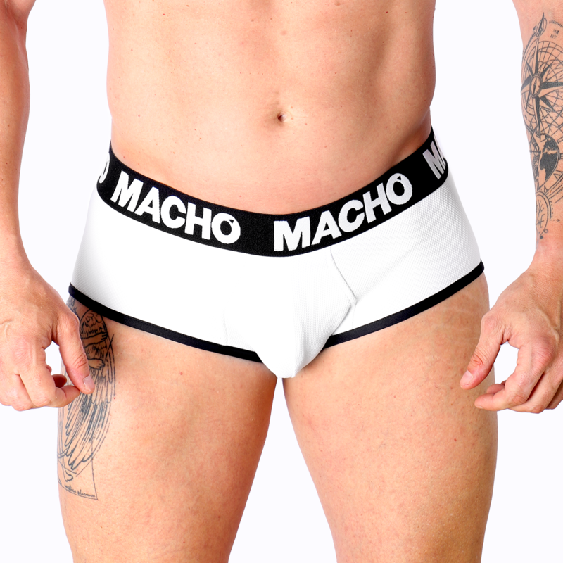 Slip Homme Macho MS30BL Coupe Classique Effet Rehausseur Blanc