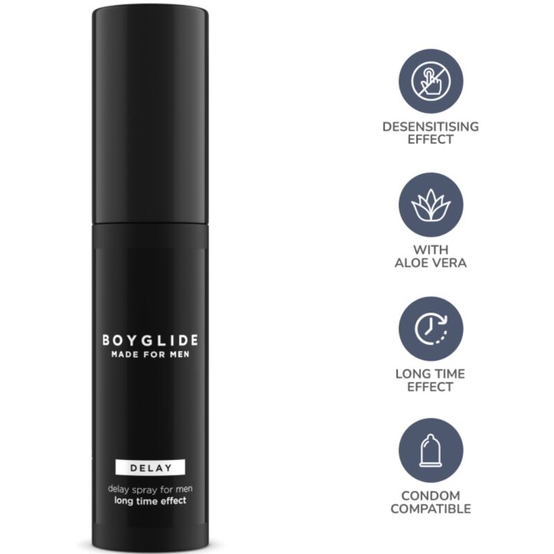 Spray Retardant Boyglide Delay Effet Désensibilisant Aloe Vera 20 ml - Intimateline