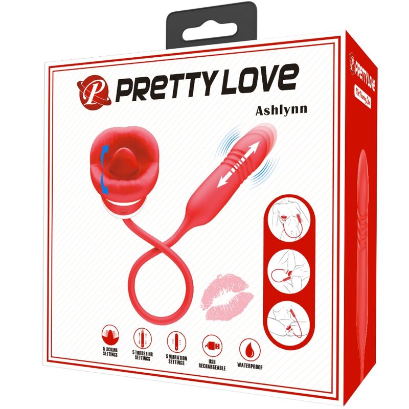Stimulateur Clitoridien Ashlynn Langue Léchante Bouche 5 Modes - Pretty Love