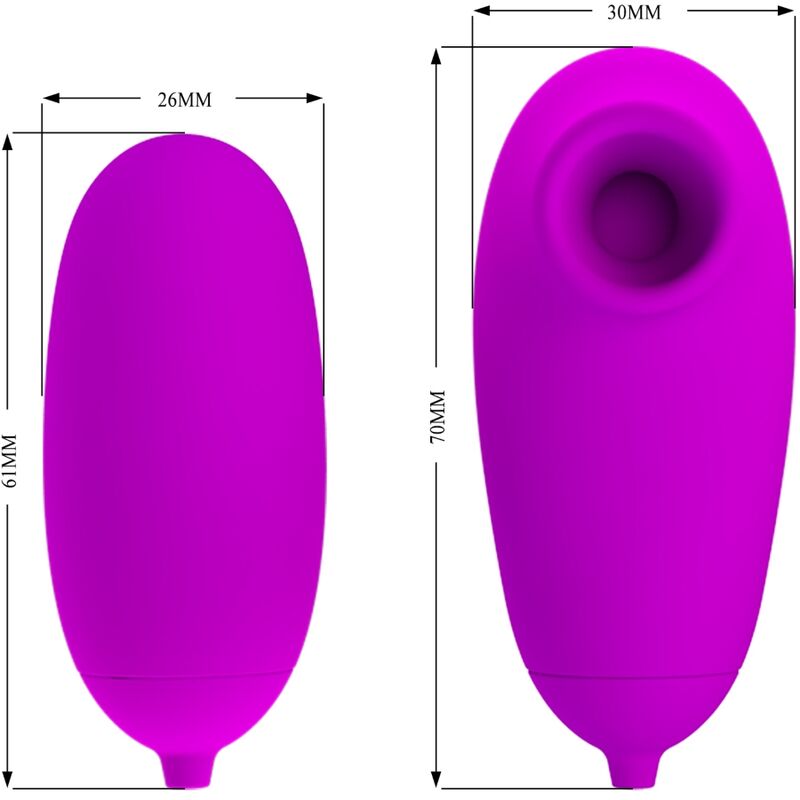 Stimulateur Clitoridien Bullet Vibrant et Ventouse 12 Fonctions - Pretty Love