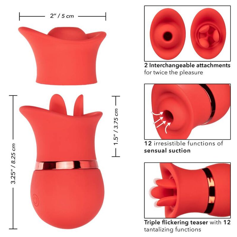 Stimulateur Clitoridien French Kiss 2 Embouts Aspiration & Vibration - CalExotics