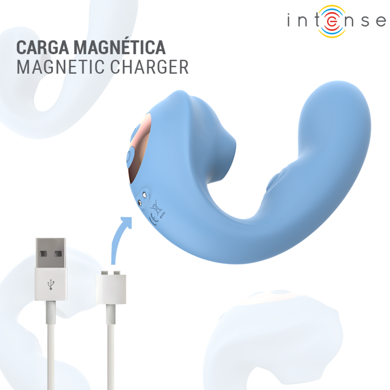 Stimulateur Clitoridien Gina 3-en-1 Succion Pulsation Vibration Rechargeable - Intense