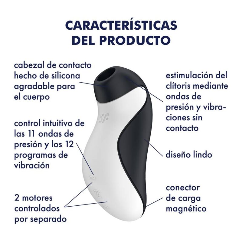Stimulateur Clitoridien Orca Vibration et Aspiration 2 Moteurs IPX7 - Satisfyer