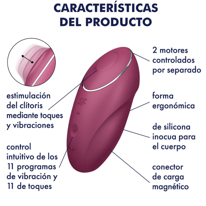 Stimulateur Clitoridien Tap & Climax 1 Tapotement Vibration IPX7 - Satisfyer