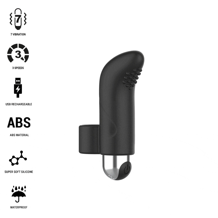 Stimulateur de Doigt Damiano Vibrant 7 Modes 3 Vitesses Rechargeable - Intense