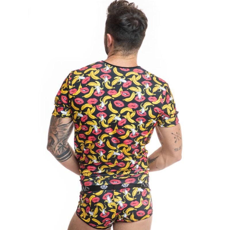 T-Shirt Homme Banana Imprimé Bananes Lycra Coupe Ajustée - Anais Men