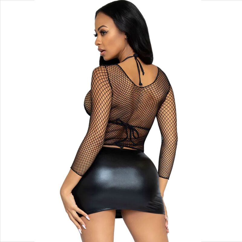 Top Résille Manches Longues Maille Extensible Taille Unique - Leg Avenue
