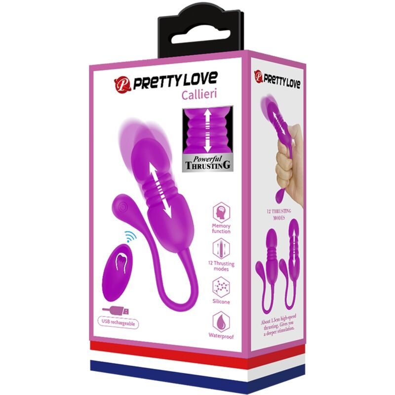 Œuf Vibrant Callieri Télécommande 12 Vibrations 12 Modes Rechargeable - Pretty Love