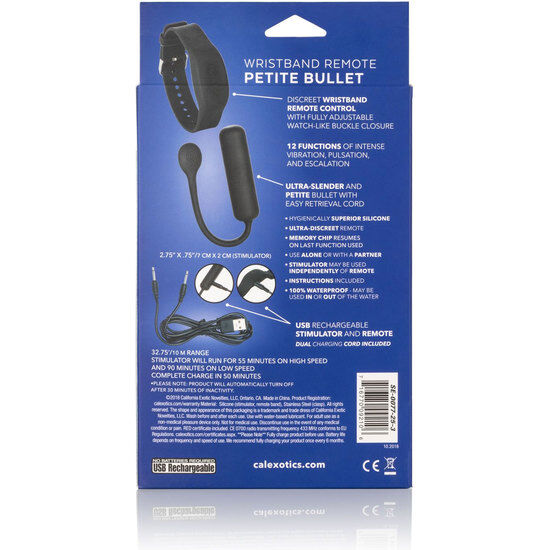 Œuf Vibrant Petite Bullet Télécommande Bracelet 12 Modes Rechargeable - CalExotics